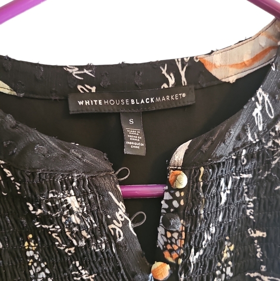 White House Black Market sz small black floral dress Love At First Sight - Picture 5 of 8